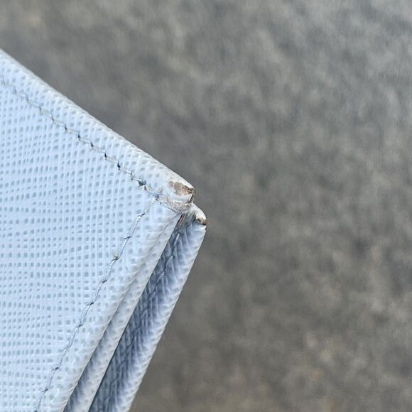 Prada Saffiano Leather Blue Ling Snap Wallet - Picture 5 of 14